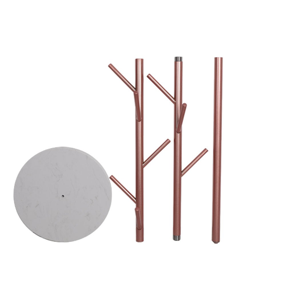 Coat Rack Hat and Clothes Stand with Marble Base - Rose Gold - Rivercity House & Home Co. (ABN 18 642 972 209) - Affordable Modern Furniture Australia