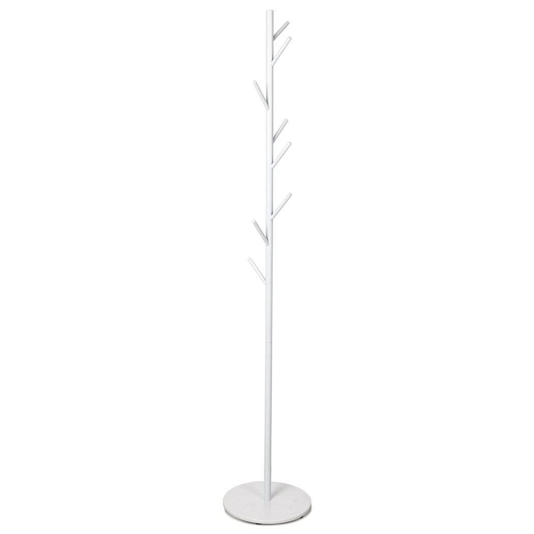 Coat Rack Hat and Clothes Stand with Marble Base - White - Rivercity House & Home Co. (ABN 18 642 972 209) - Affordable Modern Furniture Australia
