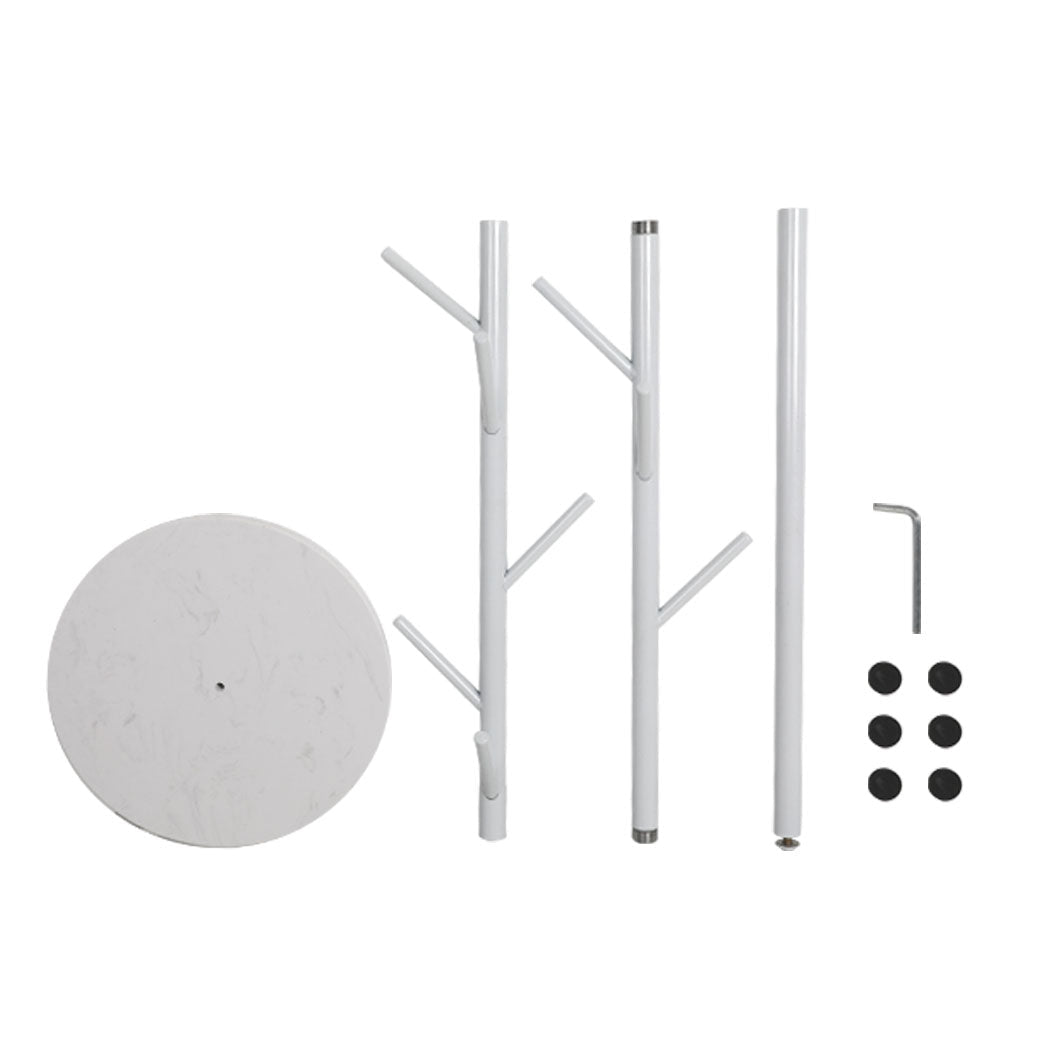 Coat Rack Hat and Clothes Stand with Marble Base - White - Rivercity House & Home Co. (ABN 18 642 972 209) - Affordable Modern Furniture Australia