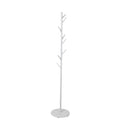 Coat Rack Hat and Clothes Stand with Marble Base - White