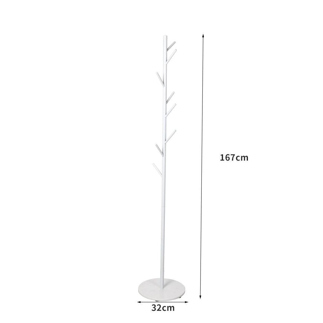 Coat Rack Hat and Clothes Stand with Marble Base - White - Rivercity House & Home Co. (ABN 18 642 972 209) - Affordable Modern Furniture Australia