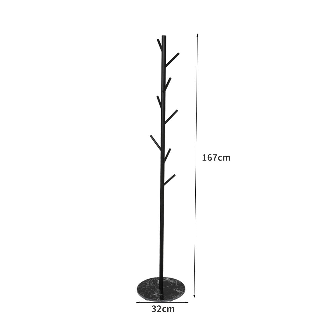 Coat Rack with Hat and Clothes Hanger Stand - Black - Rivercity House & Home Co. (ABN 18 642 972 209) - Affordable Modern Furniture Australia