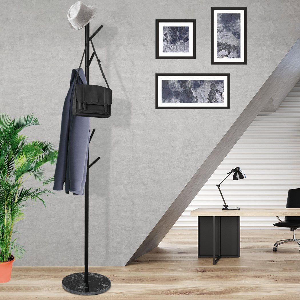 Coat Rack with Hat and Clothes Hanger Stand - Black - Rivercity House & Home Co. (ABN 18 642 972 209) - Affordable Modern Furniture Australia