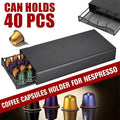 Nespresso Coffee Pod Holder Drawer for 40 Capsules Storage Rack Stand - Black