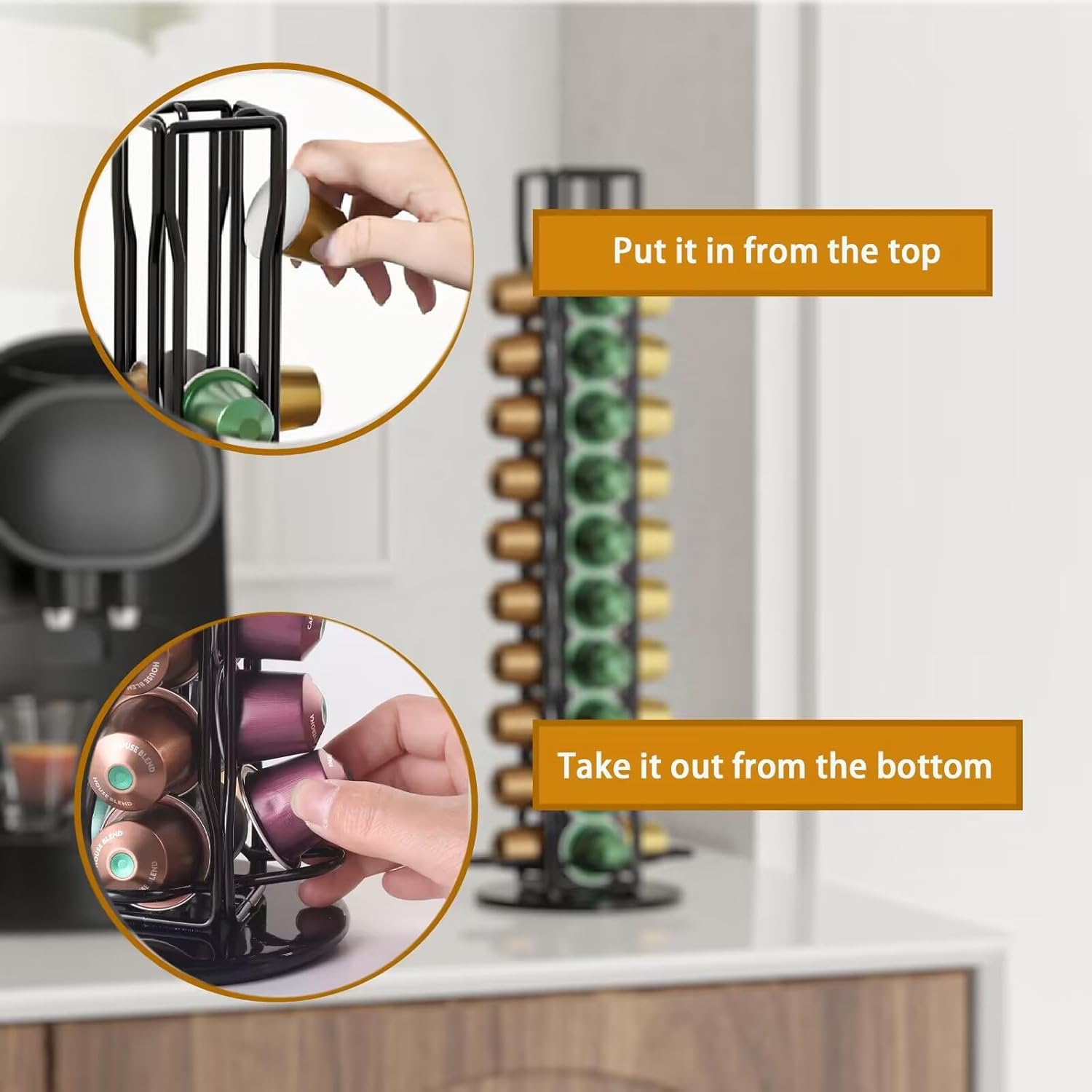 Coffee Pods Holder Storage Compatible with 40 Nespresso Pods - Appliances > Kitchen Appliances > Coffee Machines & Accessories - Rivercity House & Home Co. (ABN 18 642 972 209) - Affordable Modern Furniture Australia