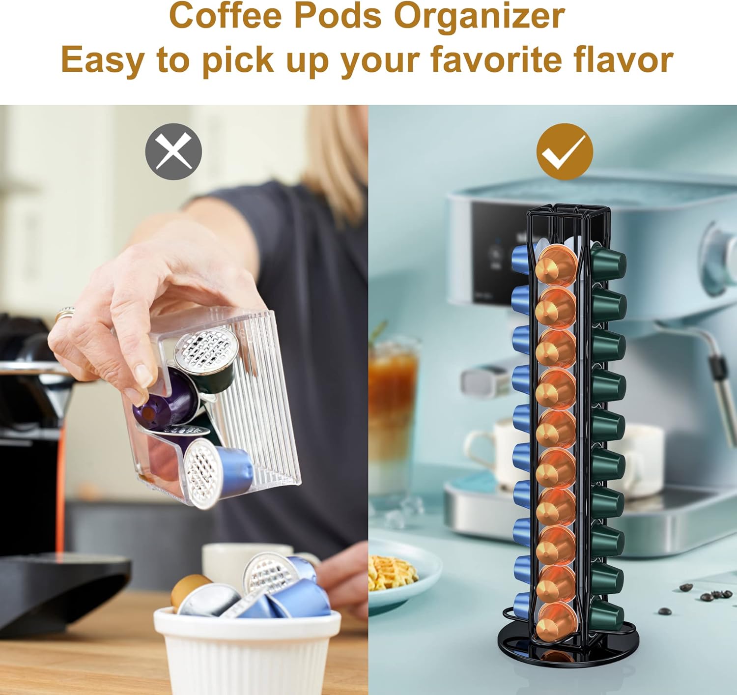 Coffee Pods Holder Storage Compatible with 40 Nespresso Pods - Appliances > Kitchen Appliances > Coffee Machines & Accessories - Rivercity House & Home Co. (ABN 18 642 972 209) - Affordable Modern Furniture Australia