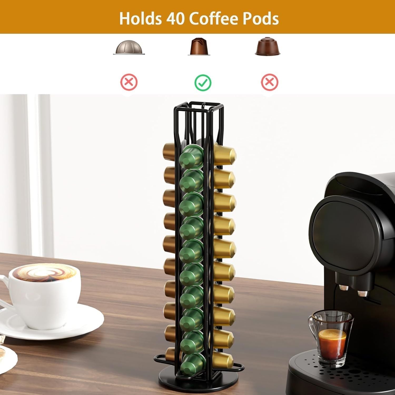 Coffee Pods Holder Storage Compatible with 40 Nespresso Pods - Appliances > Kitchen Appliances > Coffee Machines & Accessories - Rivercity House & Home Co. (ABN 18 642 972 209) - Affordable Modern Furniture Australia