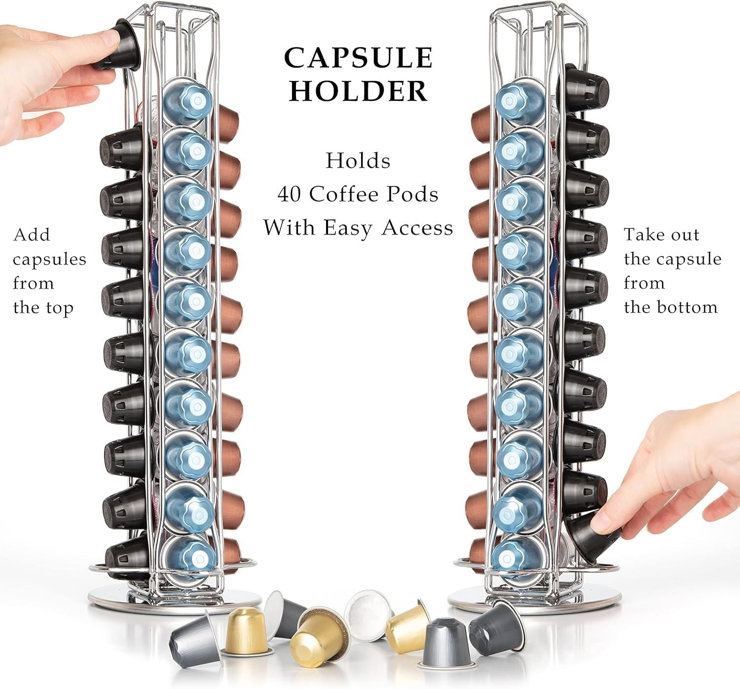 Coffee Pods Holder Storage Compatible with 40 Nespresso Pods - Appliances > Kitchen Appliances > Coffee Machines & Accessories - Rivercity House & Home Co. (ABN 18 642 972 209) - Affordable Modern Furniture Australia
