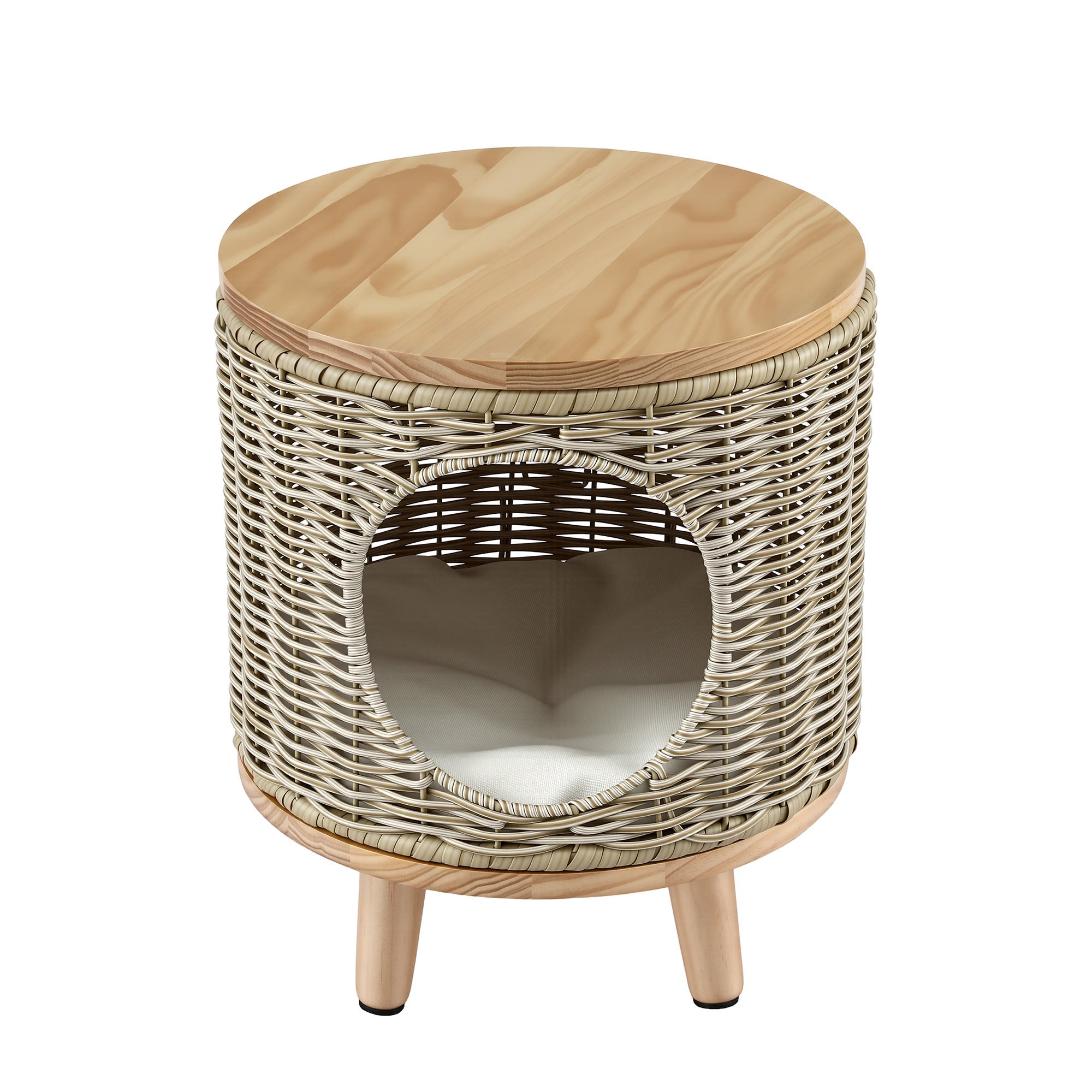 Coffee Side Table Wicker Steel Desk Pet Bed Storage Outdoor Furniture - Furniture > Living Room > Side Tables - Rivercity House & Home Co. (ABN 18 642 972 209) - Affordable Modern Furniture Australia