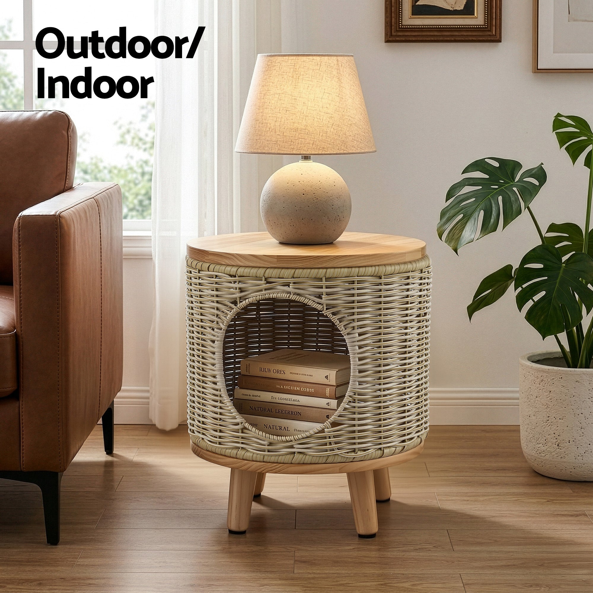 Coffee Side Table Wicker Steel Desk Pet Bed Storage Outdoor Furniture - Furniture > Living Room > Side Tables - Rivercity House & Home Co. (ABN 18 642 972 209) - Affordable Modern Furniture Australia