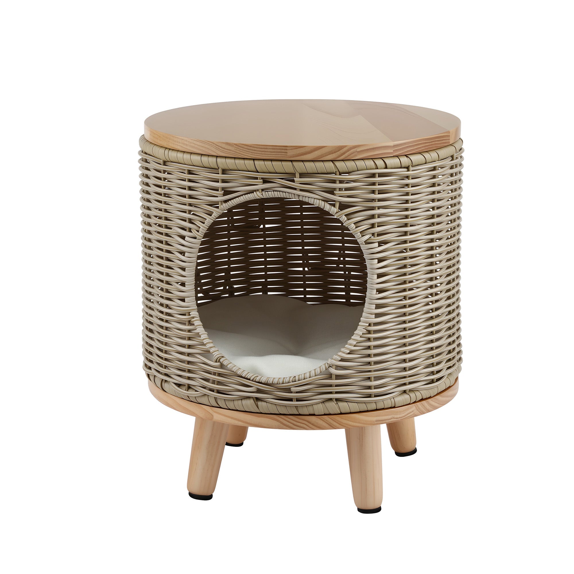 Coffee Side Table Wicker Steel Desk Pet Bed Storage Outdoor Furniture - Furniture > Living Room > Side Tables - Rivercity House & Home Co. (ABN 18 642 972 209) - Affordable Modern Furniture Australia