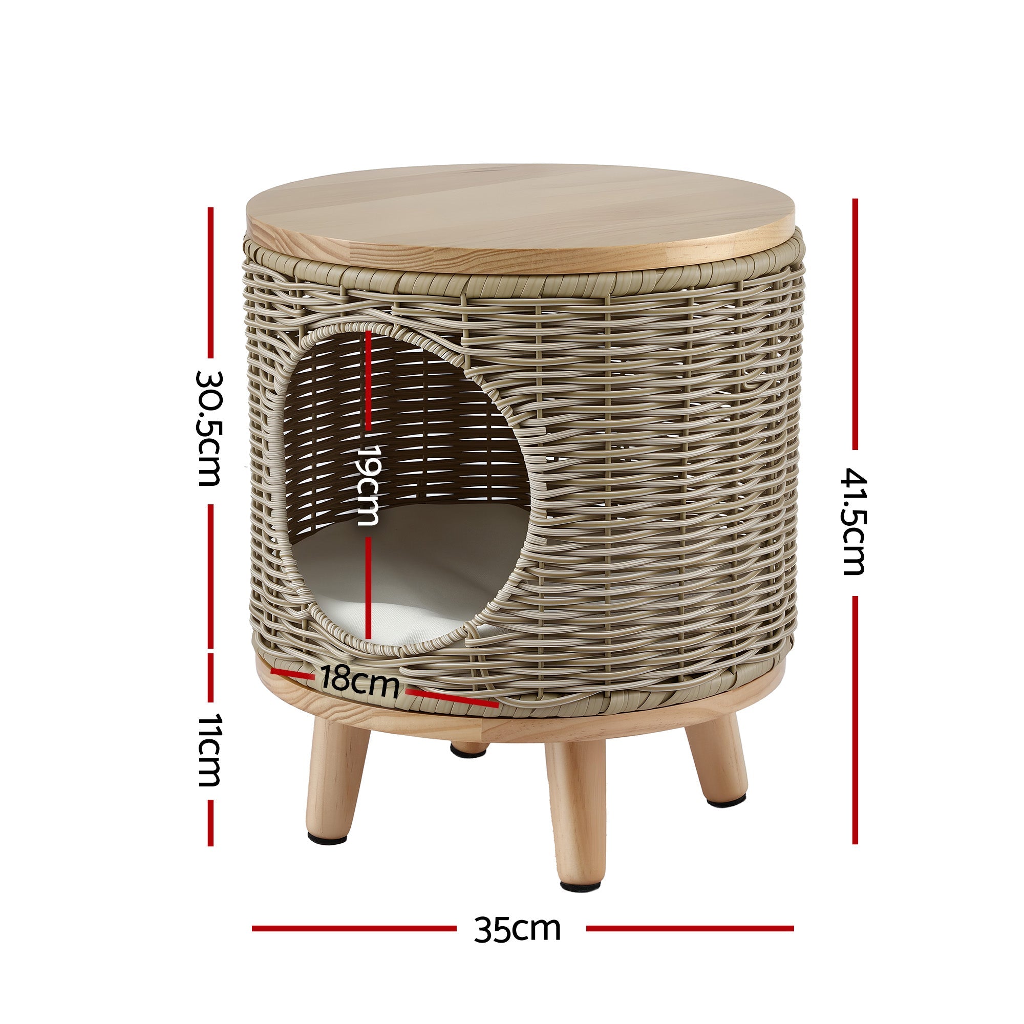 Coffee Side Table Wicker Steel Desk Pet Bed Storage Outdoor Furniture - Furniture > Living Room > Side Tables - Rivercity House & Home Co. (ABN 18 642 972 209) - Affordable Modern Furniture Australia