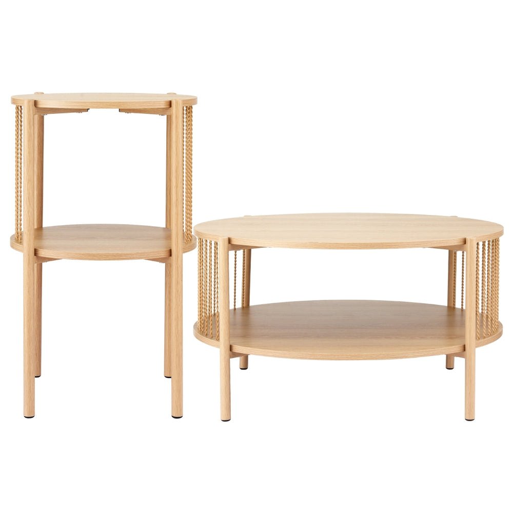 Coffee Table 2 - Tier Round Wood - Furniture > Living Room > Coffee Tables - Rivercity House & Home Co. (ABN 18 642 972 209) - Affordable Modern Furniture Australia