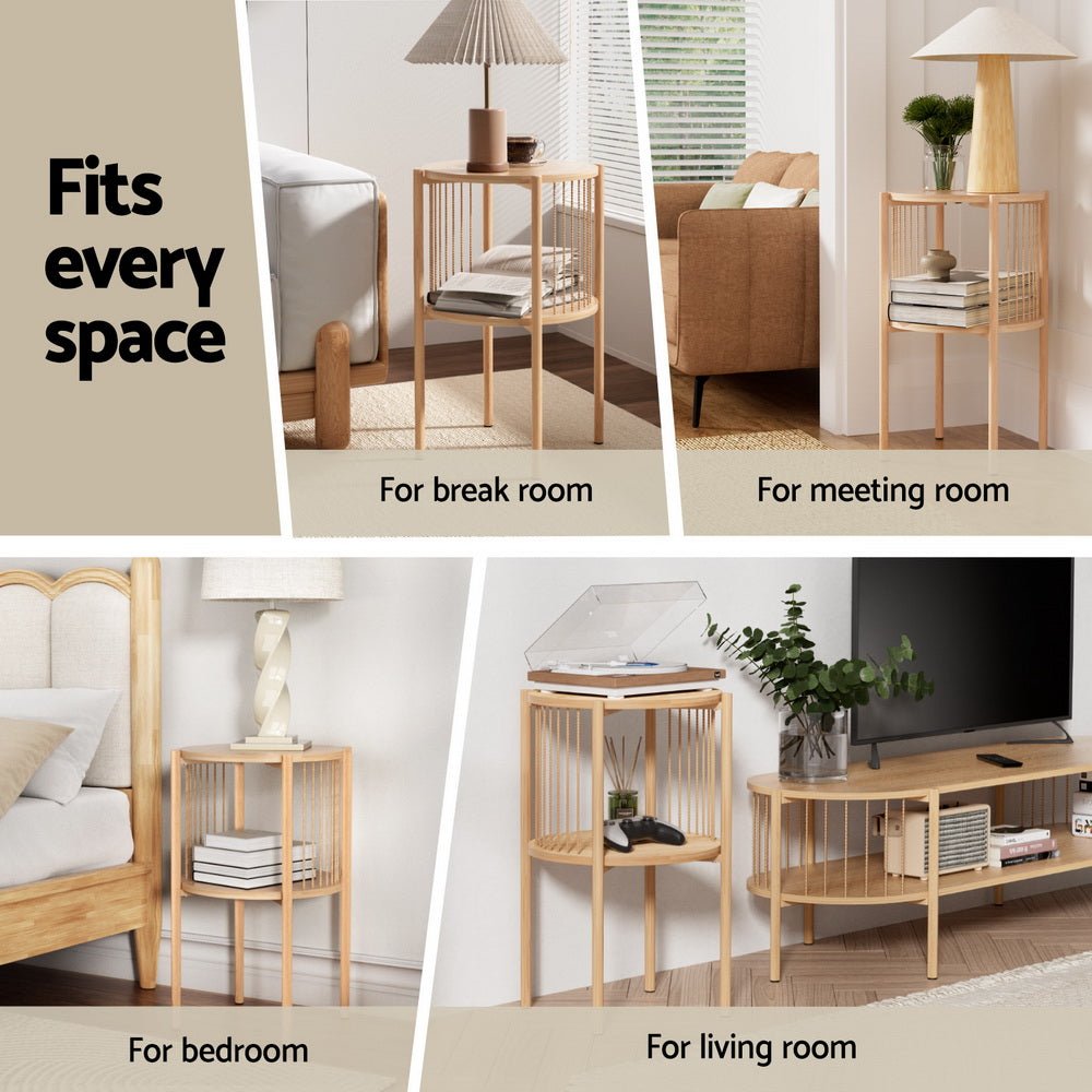 Coffee Table 2 - Tier Round Wood - Furniture > Living Room > Coffee Tables - Rivercity House & Home Co. (ABN 18 642 972 209) - Affordable Modern Furniture Australia