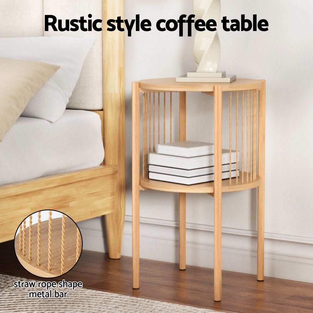 Coffee Table 2 - Tier Round Wood - Furniture > Living Room > Coffee Tables - Rivercity House & Home Co. (ABN 18 642 972 209) - Affordable Modern Furniture Australia