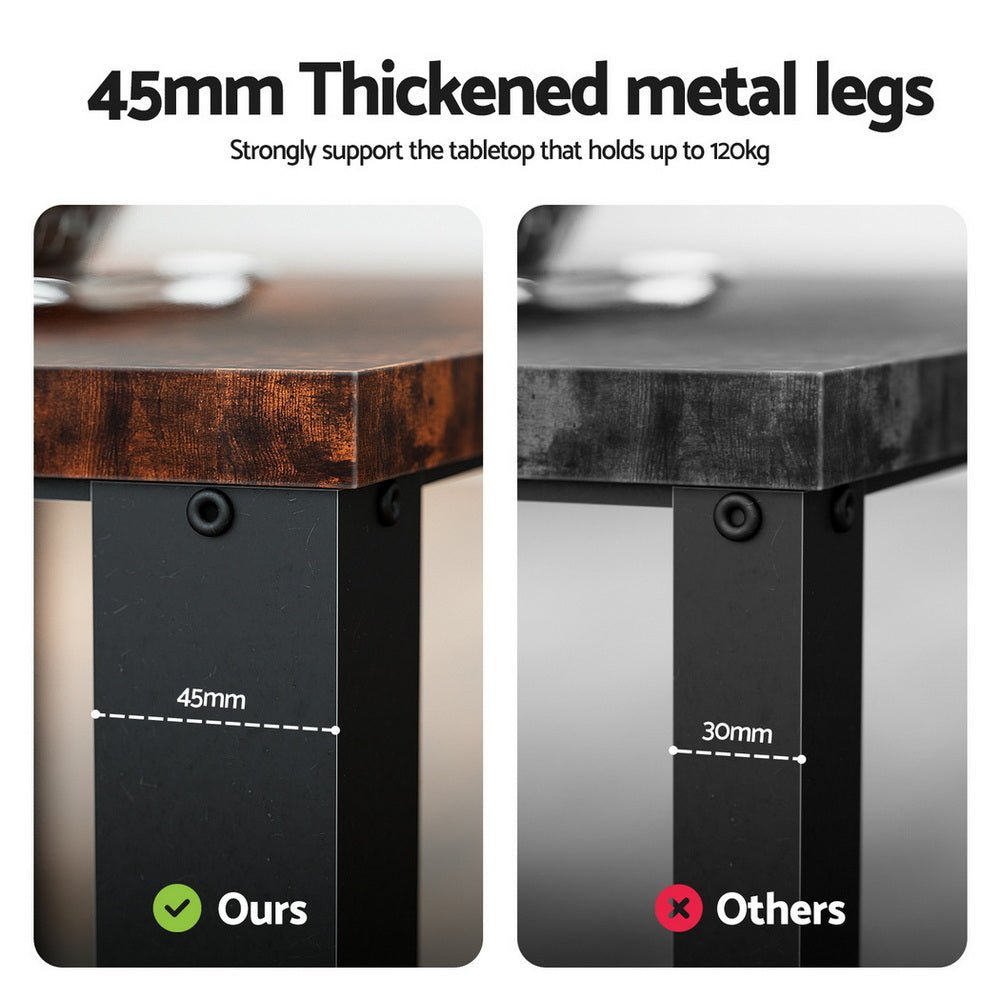 Coffee Table 2 - Tier Rustic Brown 104CM - Furniture > Living Room > Coffee Tables - Rivercity House & Home Co. (ABN 18 642 972 209) - Affordable Modern Furniture Australia