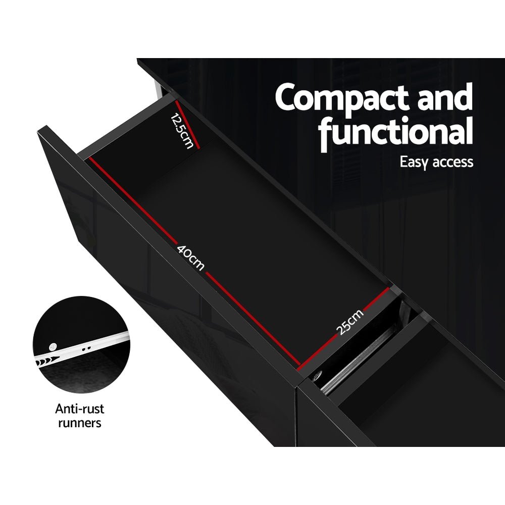 Coffee Table 4 Drawers Black Trevi - Furniture > Living Room > Coffee Tables - Rivercity House & Home Co. (ABN 18 642 972 209) - Affordable Modern Furniture Australia