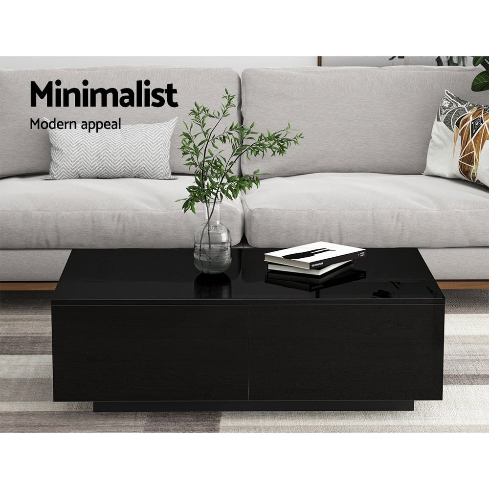 Coffee Table 4 Drawers Black Trevi - Furniture > Living Room > Coffee Tables - Rivercity House & Home Co. (ABN 18 642 972 209) - Affordable Modern Furniture Australia