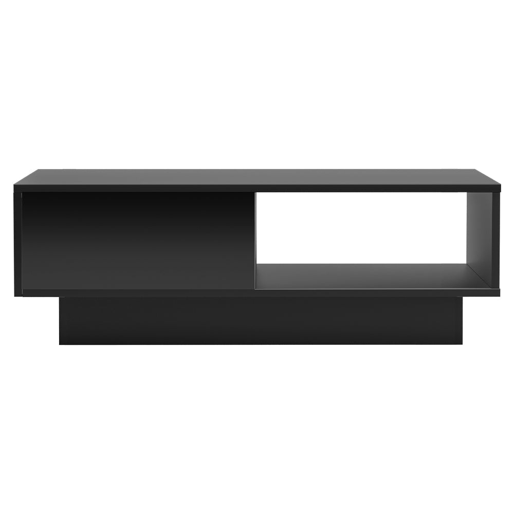 Coffee Table LED Lights High Gloss Storage Drawer Modern Furniture Black - Rivercity House & Home Co. (ABN 18 642 972 209) - Affordable Modern Furniture Australia