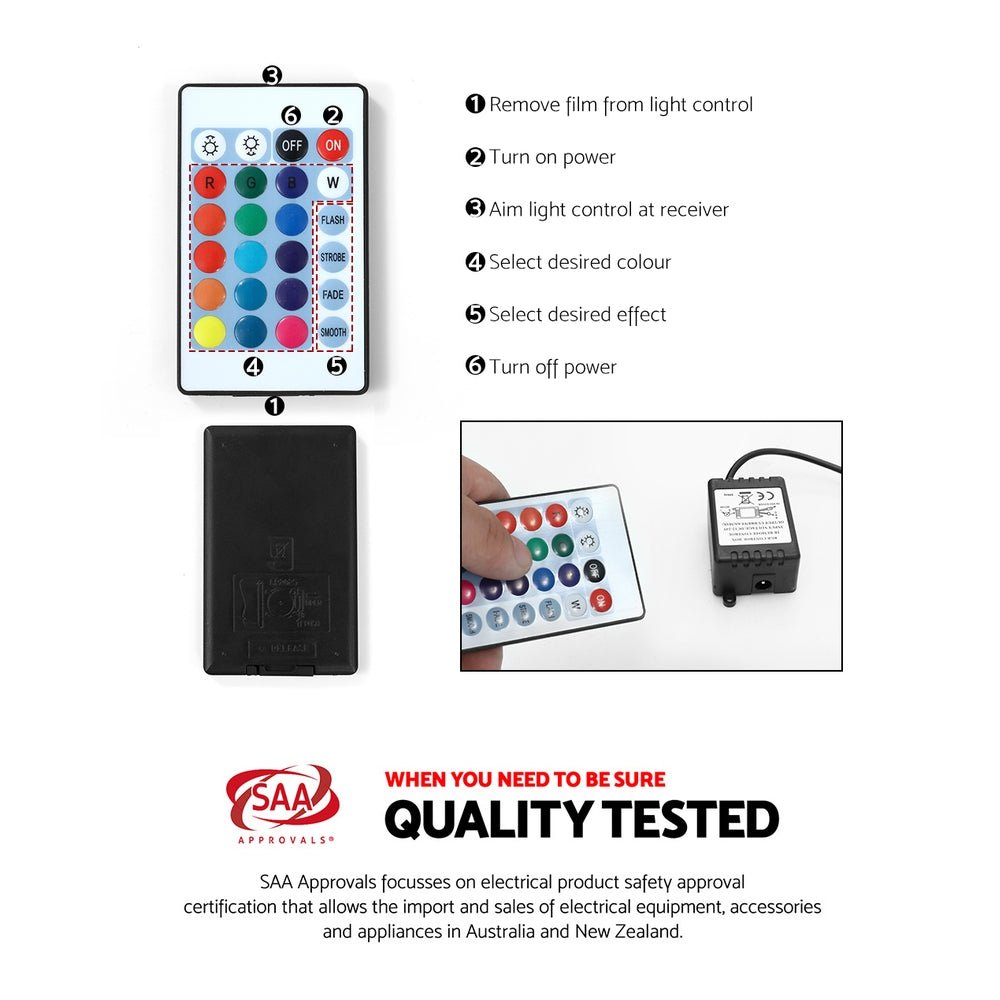 Coffee Table LED Lights High Gloss Storage Drawer Modern Furniture Black - Rivercity House & Home Co. (ABN 18 642 972 209) - Affordable Modern Furniture Australia