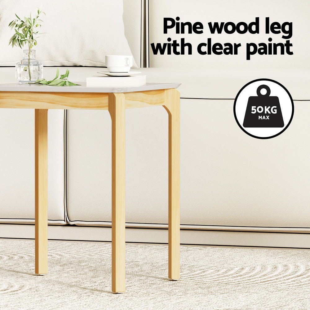 Coffee Table Marble Effect Square - Furniture > Living Room > Coffee Tables - Rivercity House & Home Co. (ABN 18 642 972 209) - Affordable Modern Furniture Australia