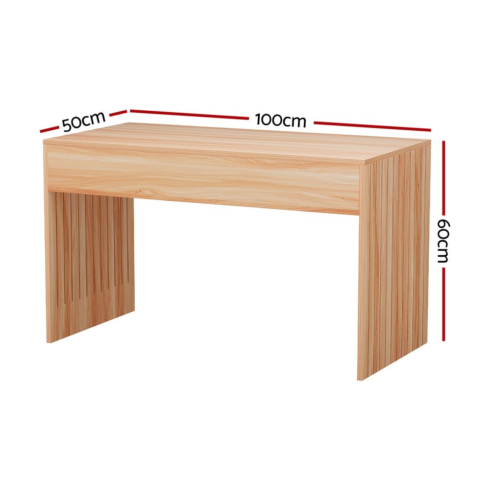 Coffee Table Rectangle Fluted Side 100CM - Furniture > Bedroom - Rivercity House & Home Co. (ABN 18 642 972 209) - Affordable Modern Furniture Australia