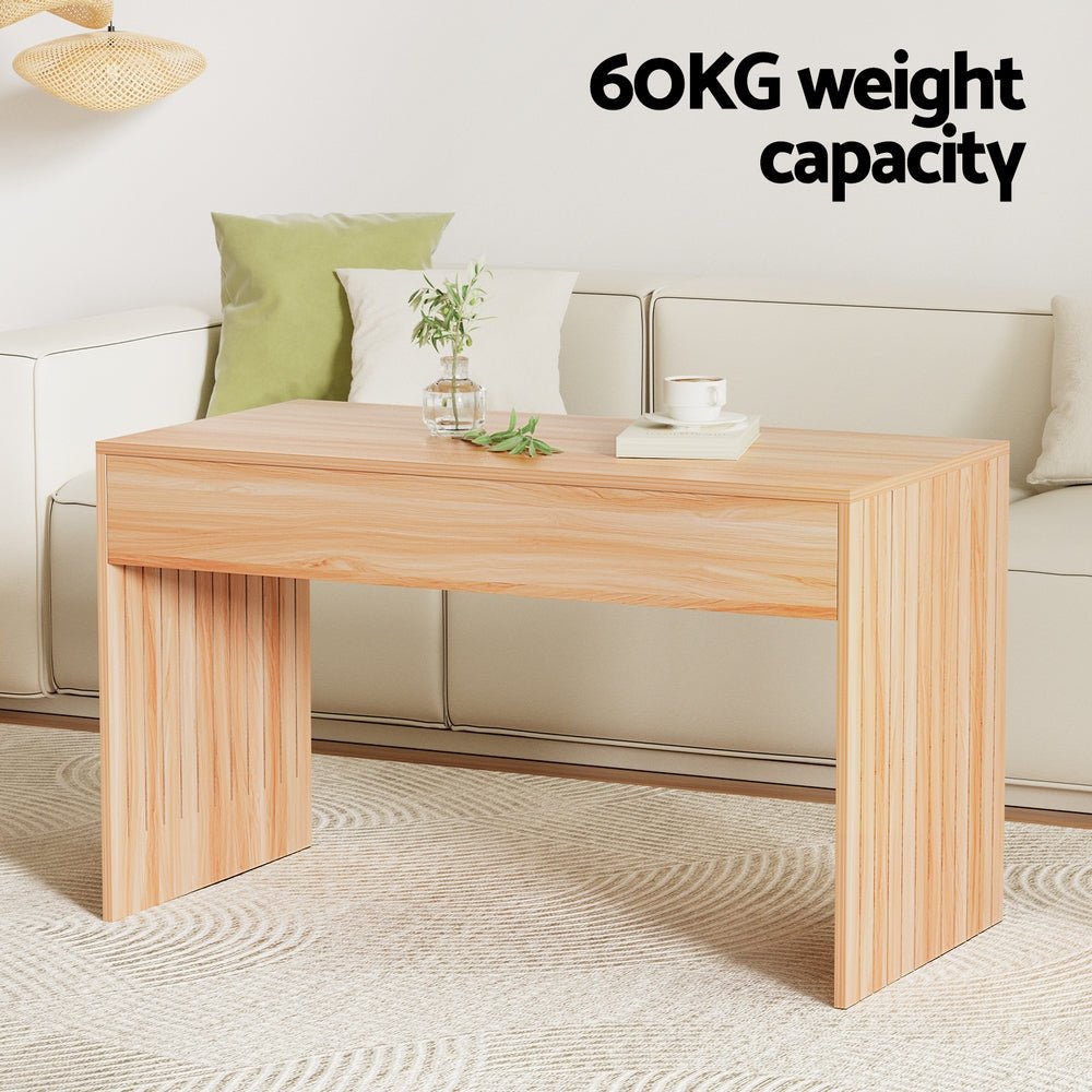 Coffee Table Rectangle Fluted Side 100CM - Furniture > Bedroom - Rivercity House & Home Co. (ABN 18 642 972 209) - Affordable Modern Furniture Australia