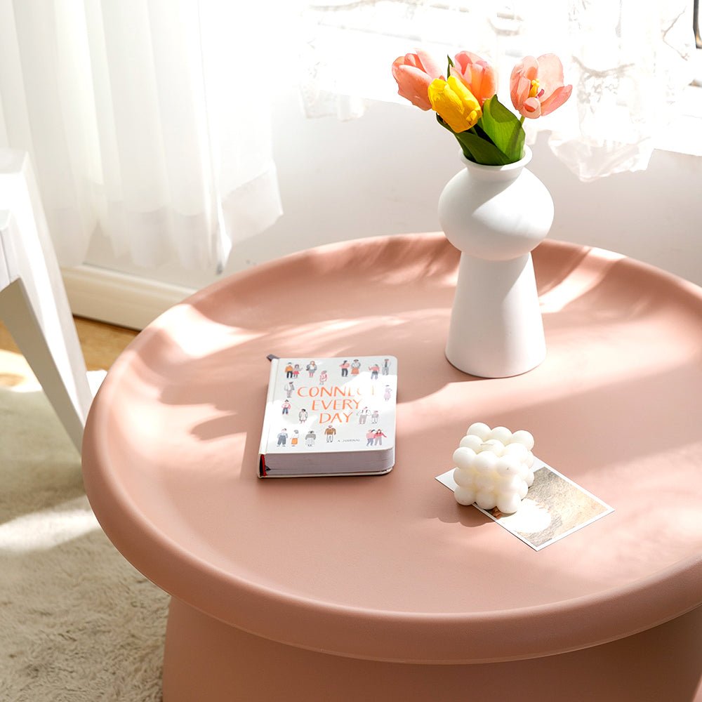 Coffee Table Round 71CM Plastic Pink - Furniture > Living Room > Coffee Tables - Rivercity House & Home Co. (ABN 18 642 972 209) - Affordable Modern Furniture Australia