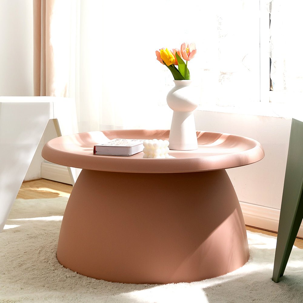 Coffee Table Round 71CM Plastic Pink - Furniture > Living Room > Coffee Tables - Rivercity House & Home Co. (ABN 18 642 972 209) - Affordable Modern Furniture Australia