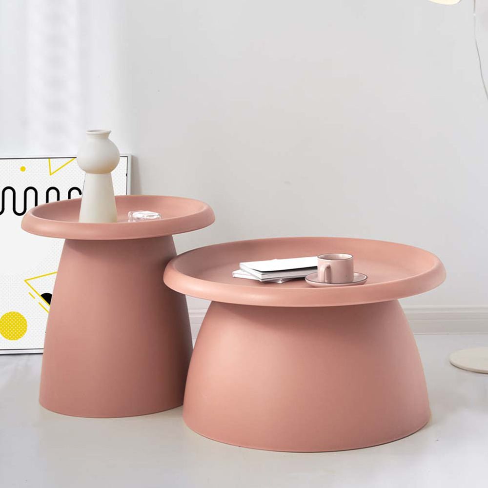Coffee Table Round 71CM Plastic Pink - Furniture > Living Room > Coffee Tables - Rivercity House & Home Co. (ABN 18 642 972 209) - Affordable Modern Furniture Australia