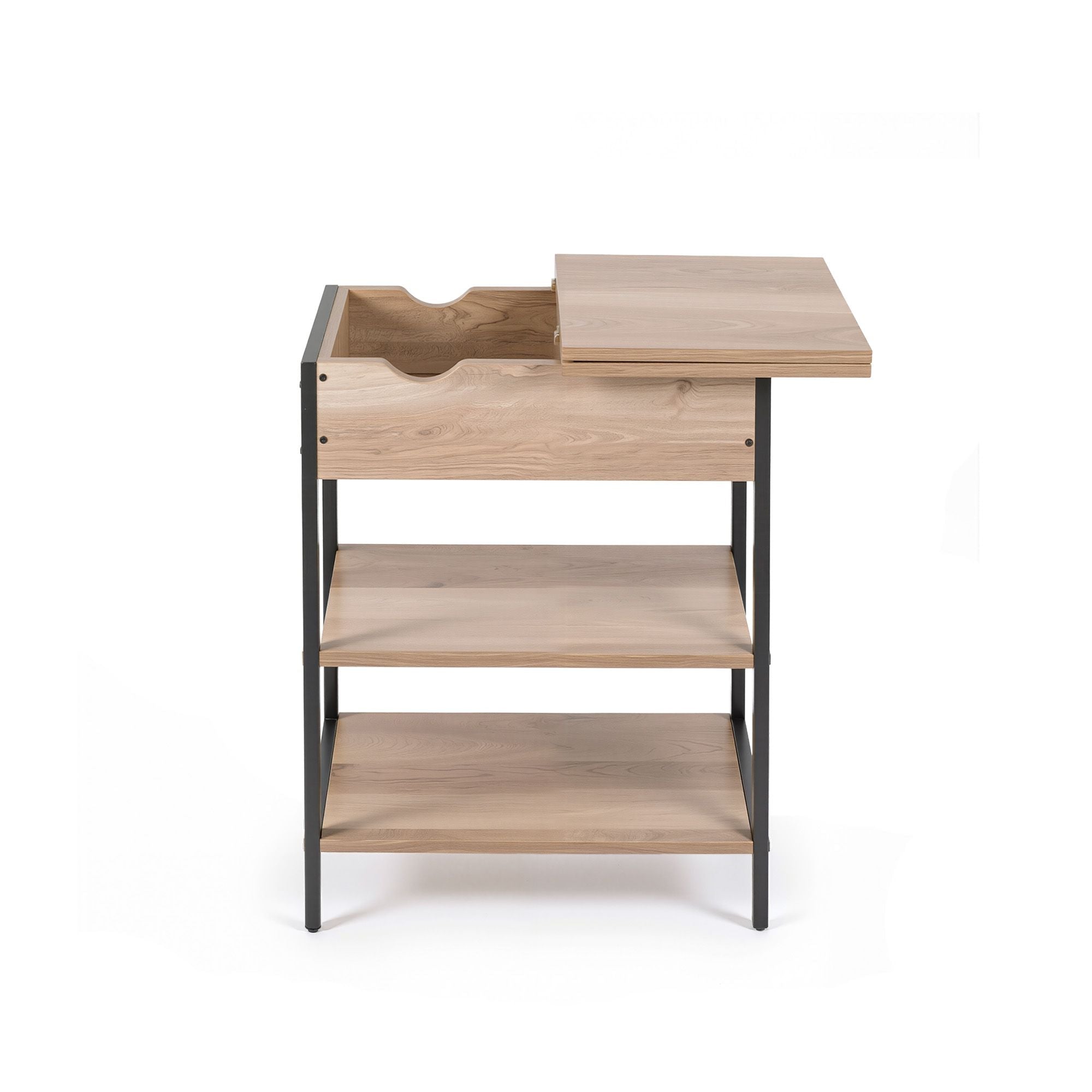 Coffee Table Side Bedside End Table Charging Station Flip-Top Storage 60cm Wood - Furniture > Living Room > Coffee Tables - Rivercity House & Home Co. (ABN 18 642 972 209) - Affordable Modern Furniture Australia