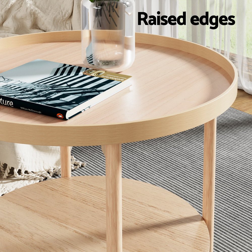 Coffee Table Side Table Round 70CM - Furniture > Living Room - Rivercity House & Home Co. (ABN 18 642 972 209) - Affordable Modern Furniture Australia