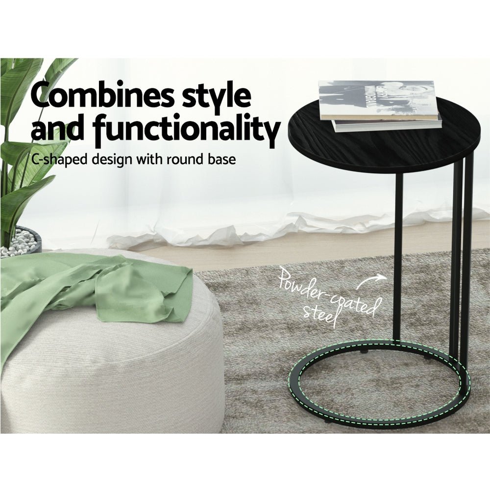 Coffee Table Side Table Round Black Martha - Furniture > Living Room > Coffee Tables - Rivercity House & Home Co. (ABN 18 642 972 209) - Affordable Modern Furniture Australia