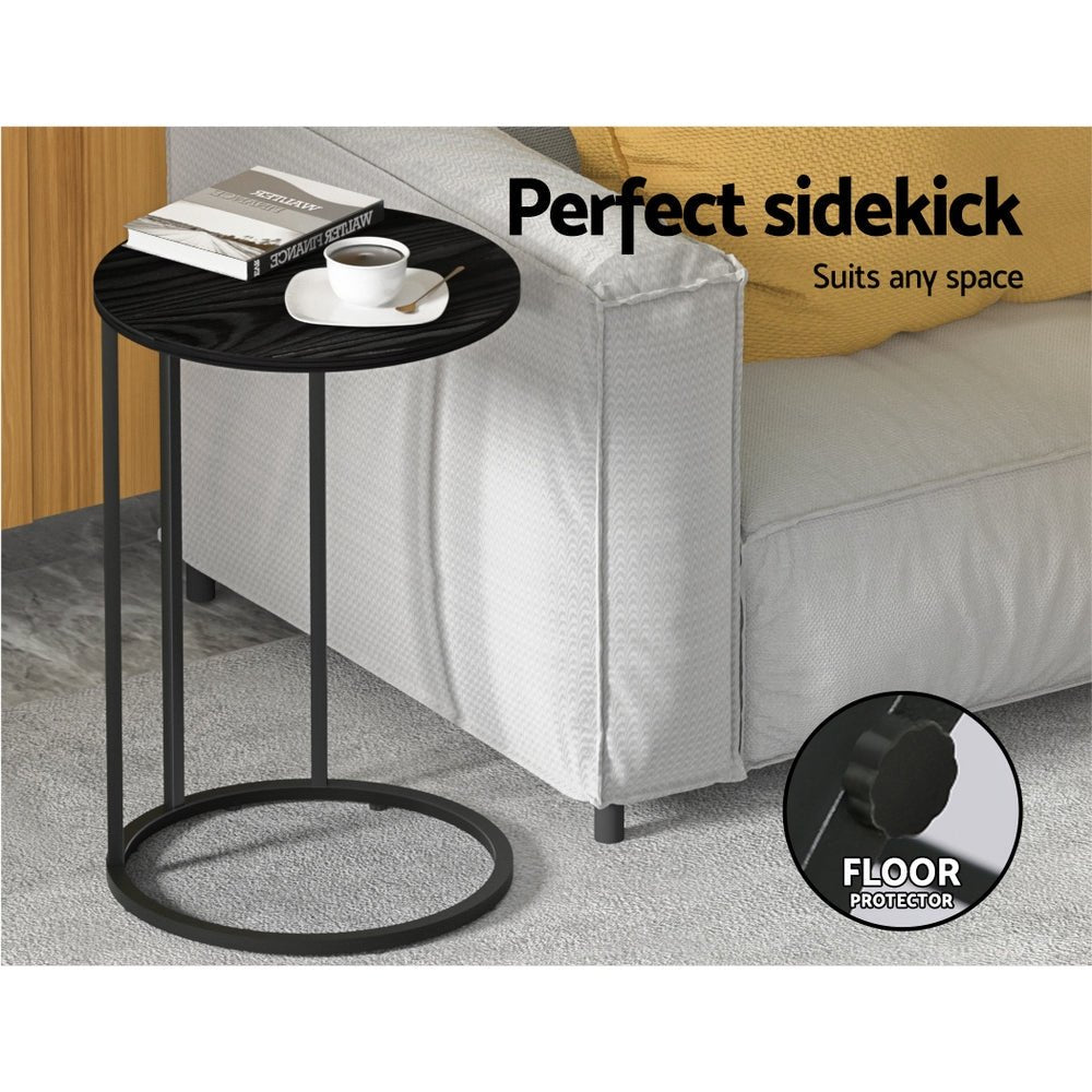 Coffee Table Side Table Round Black Martha - Furniture > Living Room > Coffee Tables - Rivercity House & Home Co. (ABN 18 642 972 209) - Affordable Modern Furniture Australia