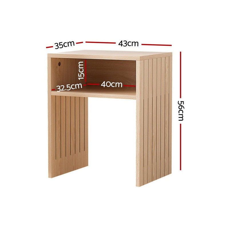 Coffee Table Storage Shelf Fluted Side Pine - Furniture > Living Room > Coffee Tables - Rivercity House & Home Co. (ABN 18 642 972 209) - Affordable Modern Furniture Australia