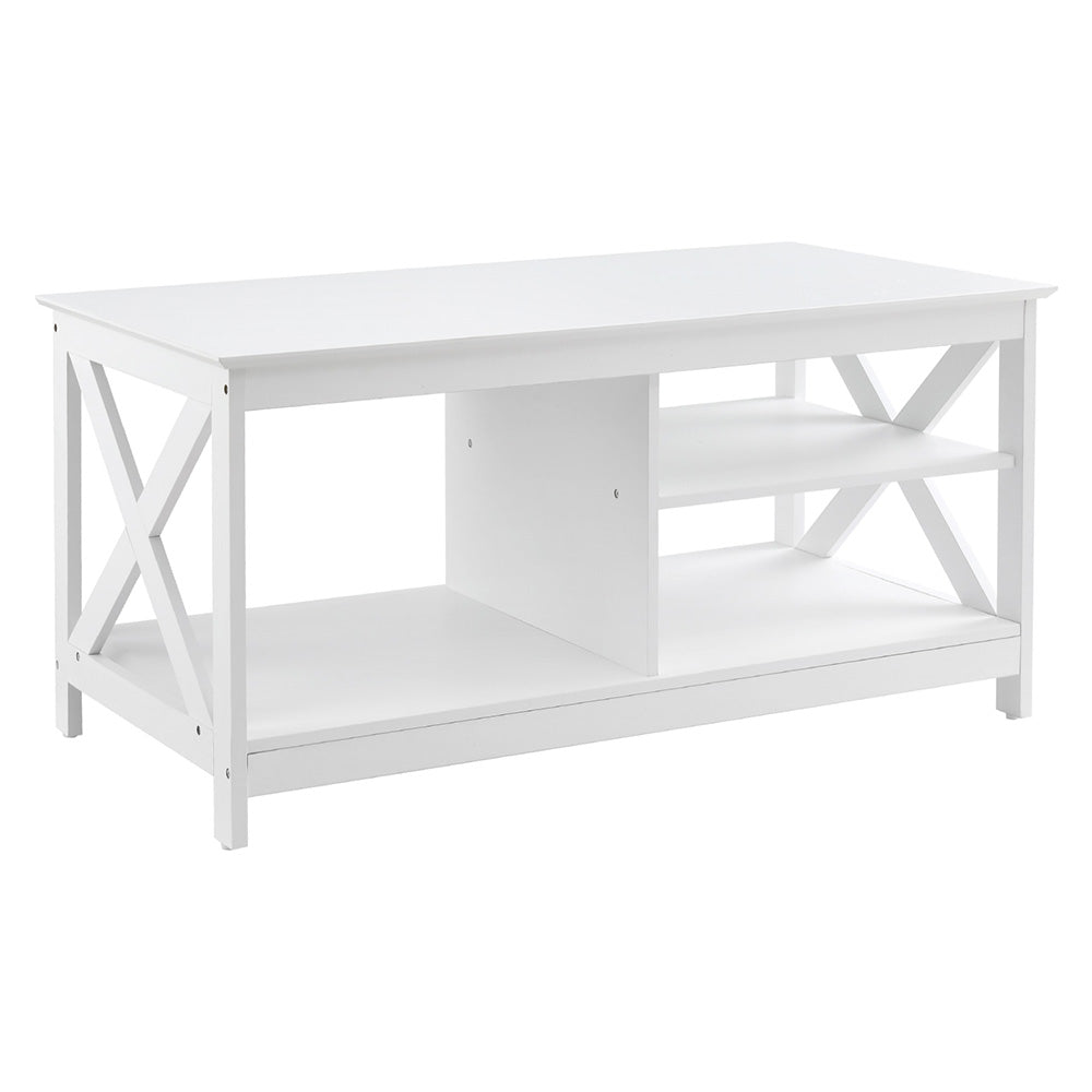 Coffee Table Storage Shelf White - Furniture > Living Room > Coffee Tables - Rivercity House & Home Co. (ABN 18 642 972 209) - Affordable Modern Furniture Australia