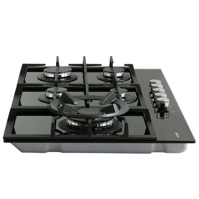 Comfee Gas Cooktop 5 Burner Kitchen Gas Hob Cook Top Trivets Stove Black NG LPG - Rivercity House & Home Co. (ABN 18 642 972 209) - Affordable Modern Furniture Australia