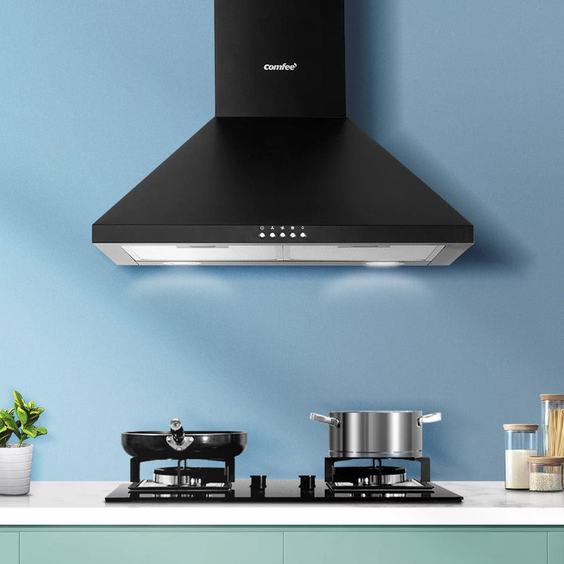 Comfee Rangehood 600mm Range Hood Home Kitchen Wall Mount Canopy 60cm Black - Rivercity House & Home Co. (ABN 18 642 972 209) - Affordable Modern Furniture Australia