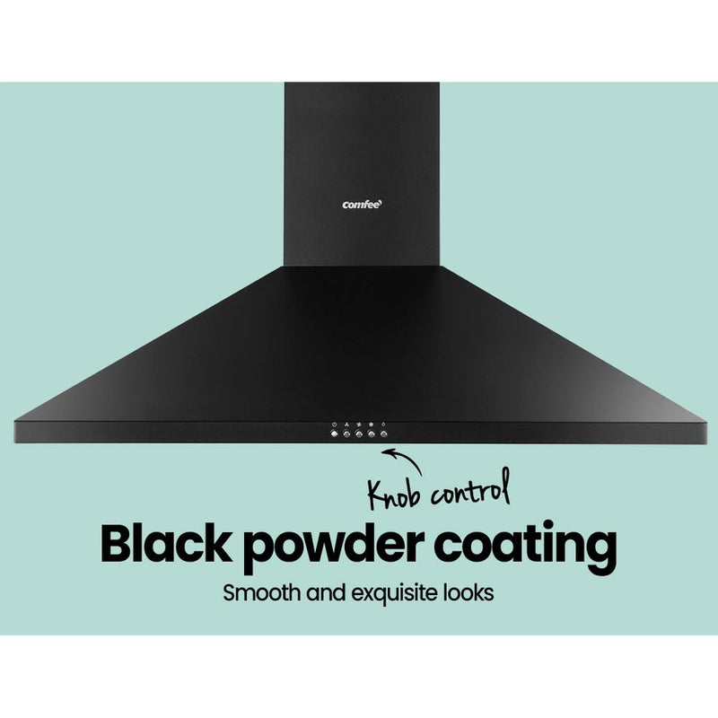 Comfee Rangehood 900mm Range Hood Home Kitchen Wall Mount Canopy 90cm Black - Rivercity House & Home Co. (ABN 18 642 972 209) - Affordable Modern Furniture Australia