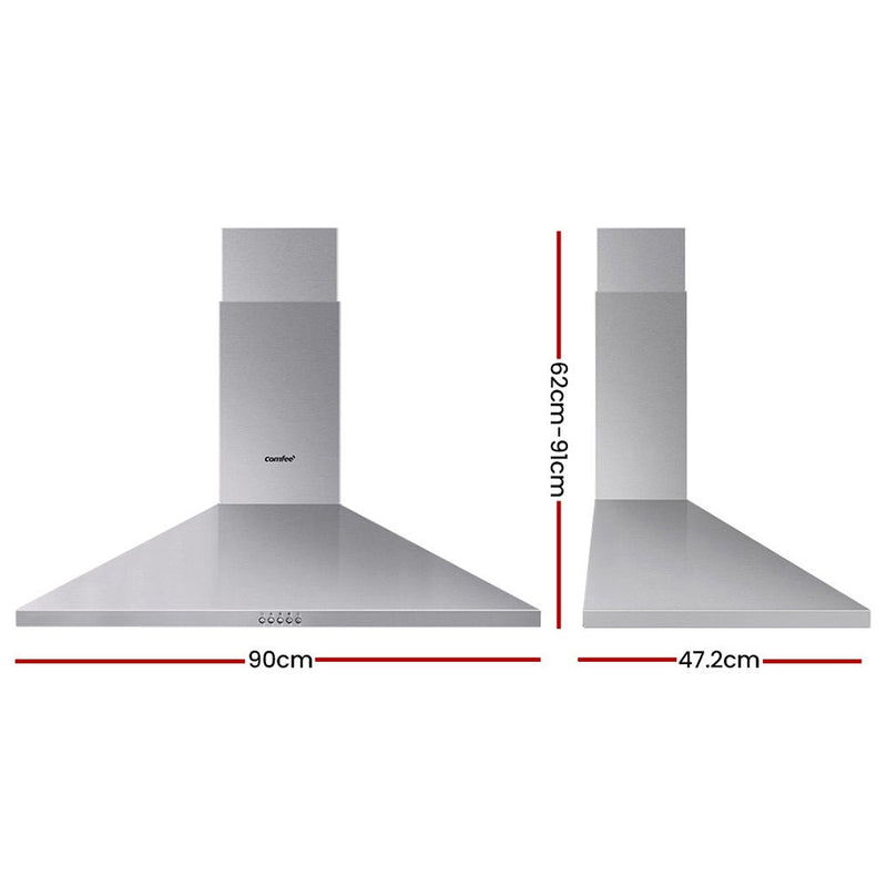 Comfee Rangehood 900mm Range Hood Stainless Steel Home Kitchen Canopy Vent 90cm - Rivercity House & Home Co. (ABN 18 642 972 209) - Affordable Modern Furniture Australia