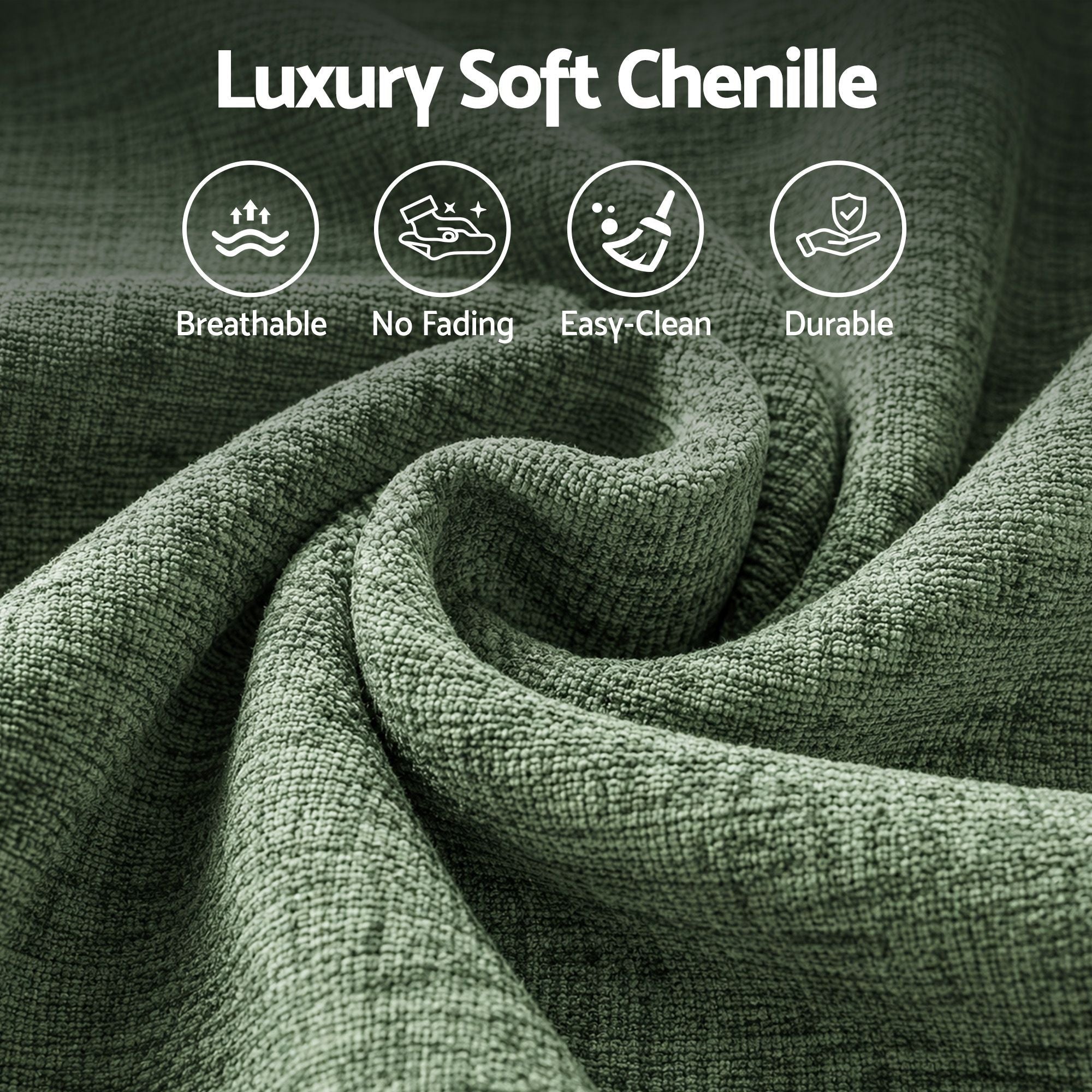 Comfort Boneless Sofa for Living Room Green Luxury Chenille - Furniture > Sofas > Sofas & Sofa Beds - Rivercity House & Home Co. (ABN 18 642 972 209) - Affordable Modern Furniture Australia