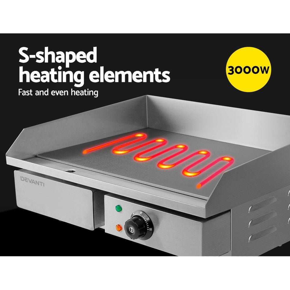 Commercial Electric Griddle 55cm BBQ Grill Plate 3000W - Home & Garden > BBQ > BBQ Tools - Rivercity House & Home Co. (ABN 18 642 972 209) - Affordable Modern Furniture Australia