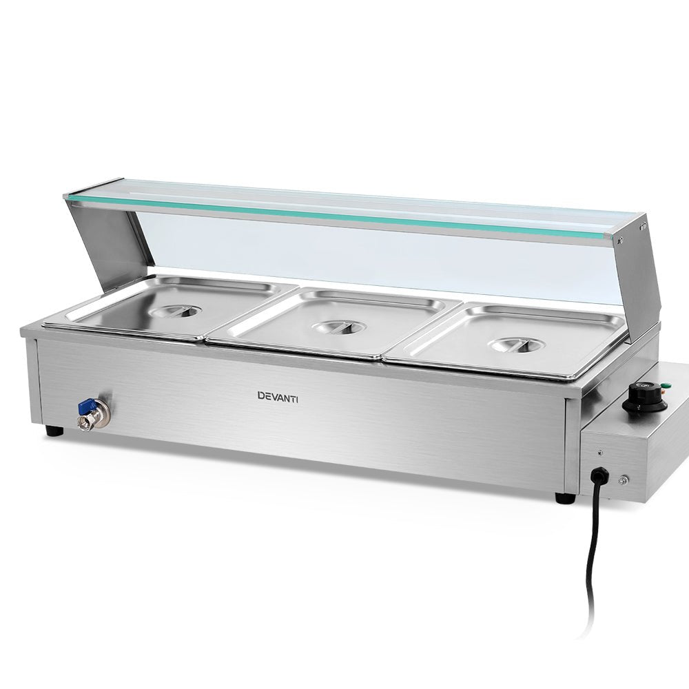 Commercial Food Warmer Bain Marie 3 Electric Buffet Pans - Appliances > Kitchen Appliances > Food Warmers & Chafing Dishes - Rivercity House & Home Co. (ABN 18 642 972 209) - Affordable Modern Furniture Australia