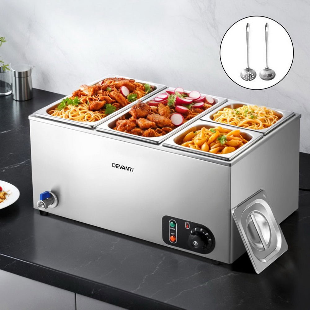 Commercial Food Warmer Bain Marie 4 Electric Buffet Pans - Appliances > Kitchen Appliances > Food Warmers & Chafing Dishes - Rivercity House & Home Co. (ABN 18 642 972 209) - Affordable Modern Furniture Australia