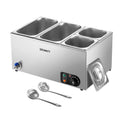 Commercial Electric Bain Marie Food Warmer with 4 Stainless Steel Buffet Pans - Stainless Steel