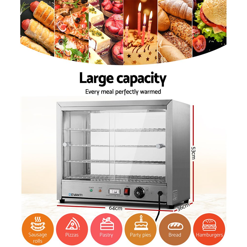 Commercial Food Warmer Hot Display Showcase Cabinet 64cm - Appliances > Kitchen Appliances > Food Warmers & Chafing Dishes - Rivercity House & Home Co. (ABN 18 642 972 209) - Affordable Modern Furniture Australia