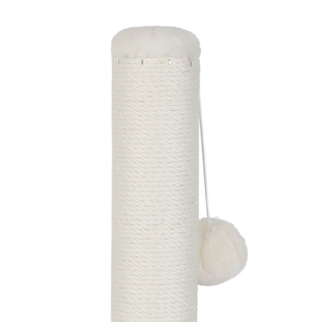Compact Cat Scratching Post with Toy - Beige - Rivercity House & Home Co. (ABN 18 642 972 209) - Affordable Modern Furniture Australia