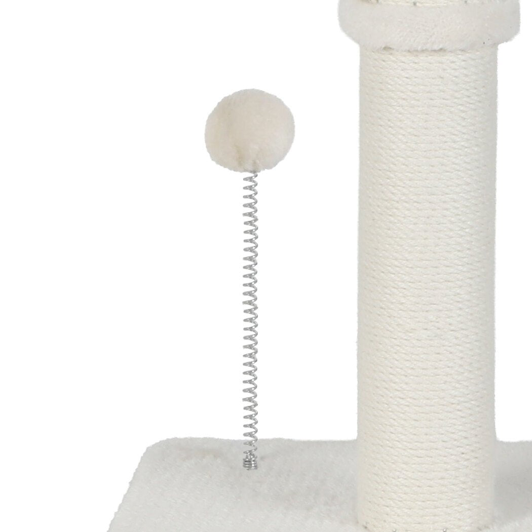 Compact Cat Scratching Post with Toy - Beige - Rivercity House & Home Co. (ABN 18 642 972 209) - Affordable Modern Furniture Australia