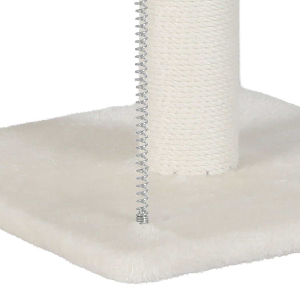Compact Cat Scratching Post with Toy - Beige - Rivercity House & Home Co. (ABN 18 642 972 209) - Affordable Modern Furniture Australia