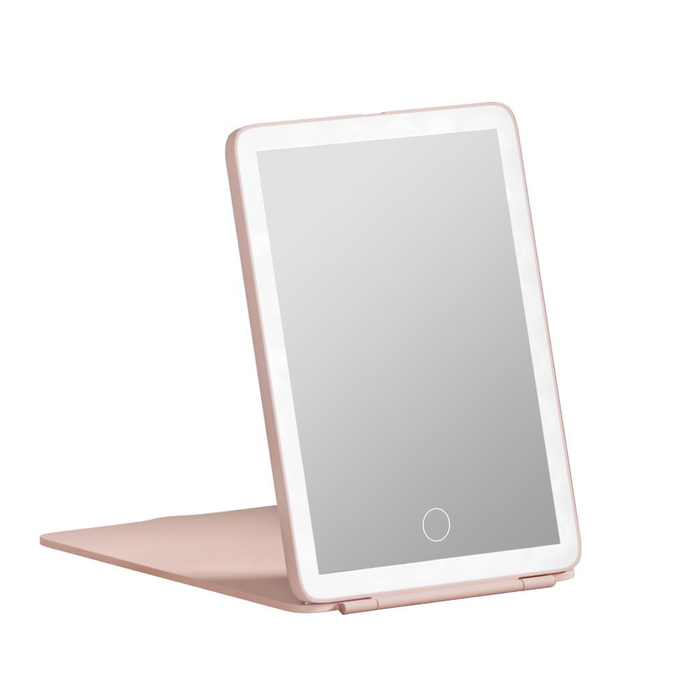 Compact Makeup Mirror w/ LED Light Portable Foldable Travel Beauty Pink - Health & Beauty > Makeup Mirrors - Rivercity House & Home Co. (ABN 18 642 972 209) - Affordable Modern Furniture Australia